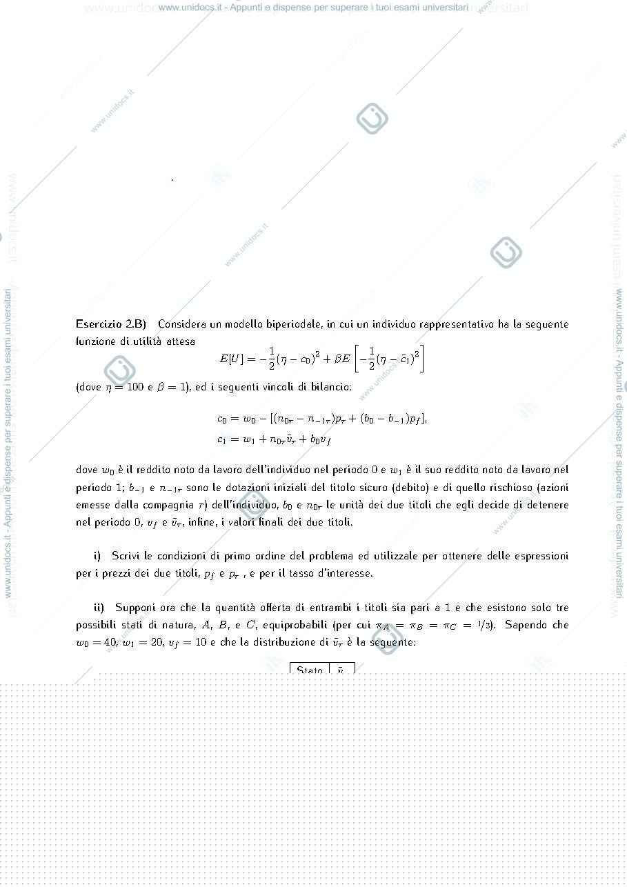 Anteprima pagina 1 — Esercizio CCAPM - Teoria della Finanza
