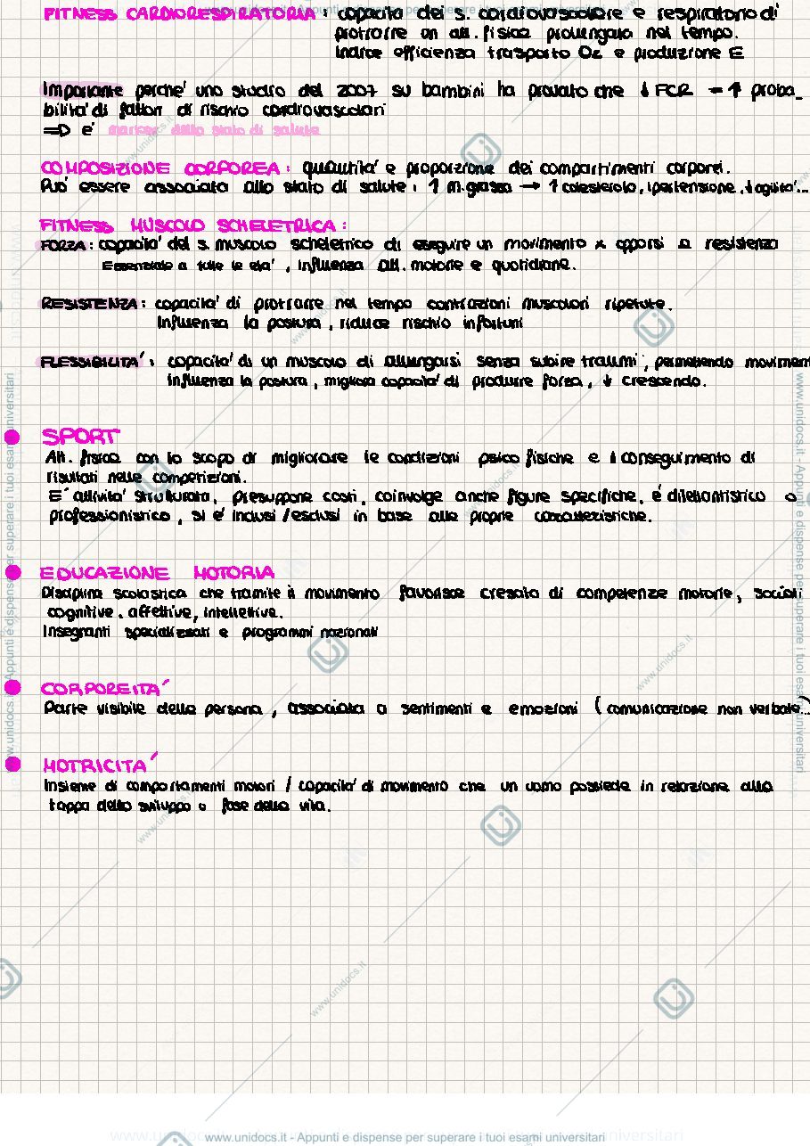 Anteprima pagina 2 — Appunti teoria e metodologia del movimento umano 