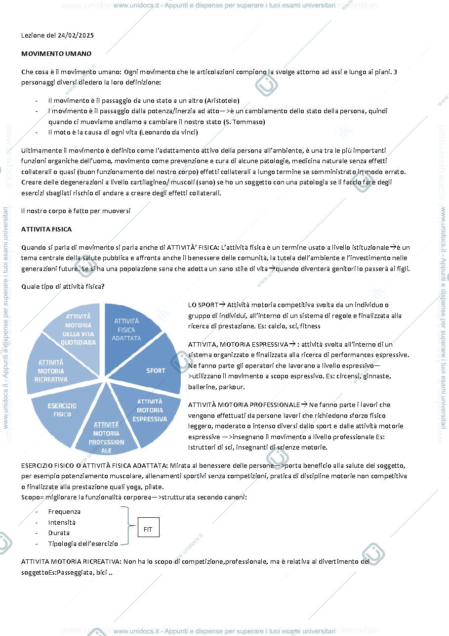 Anteprima pagina 1 — appunto per idoneità t.m.m.u