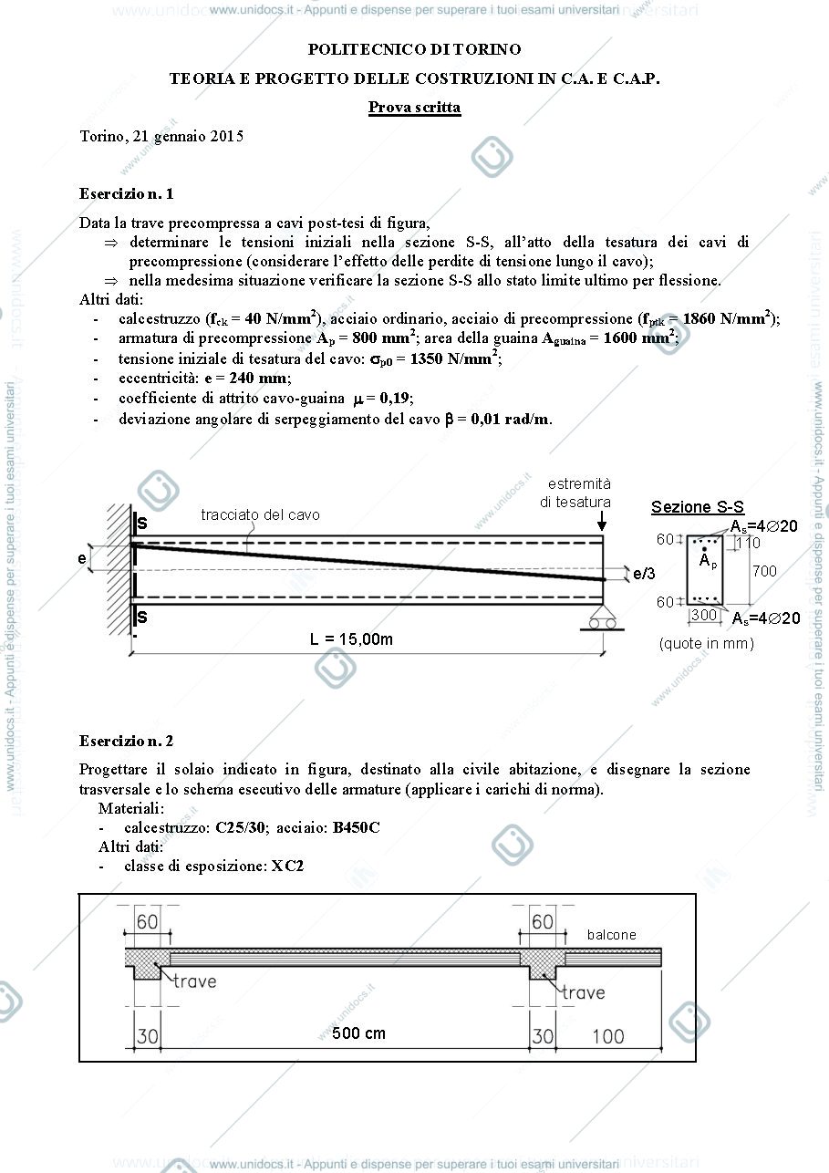 Anteprima pagina 1 — Esami passati