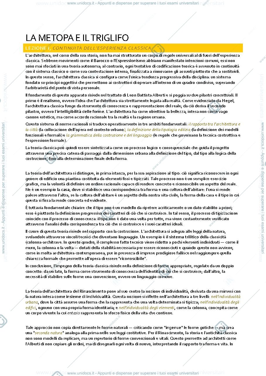 Anteprima pagina 1 — la metopa e il triglifo