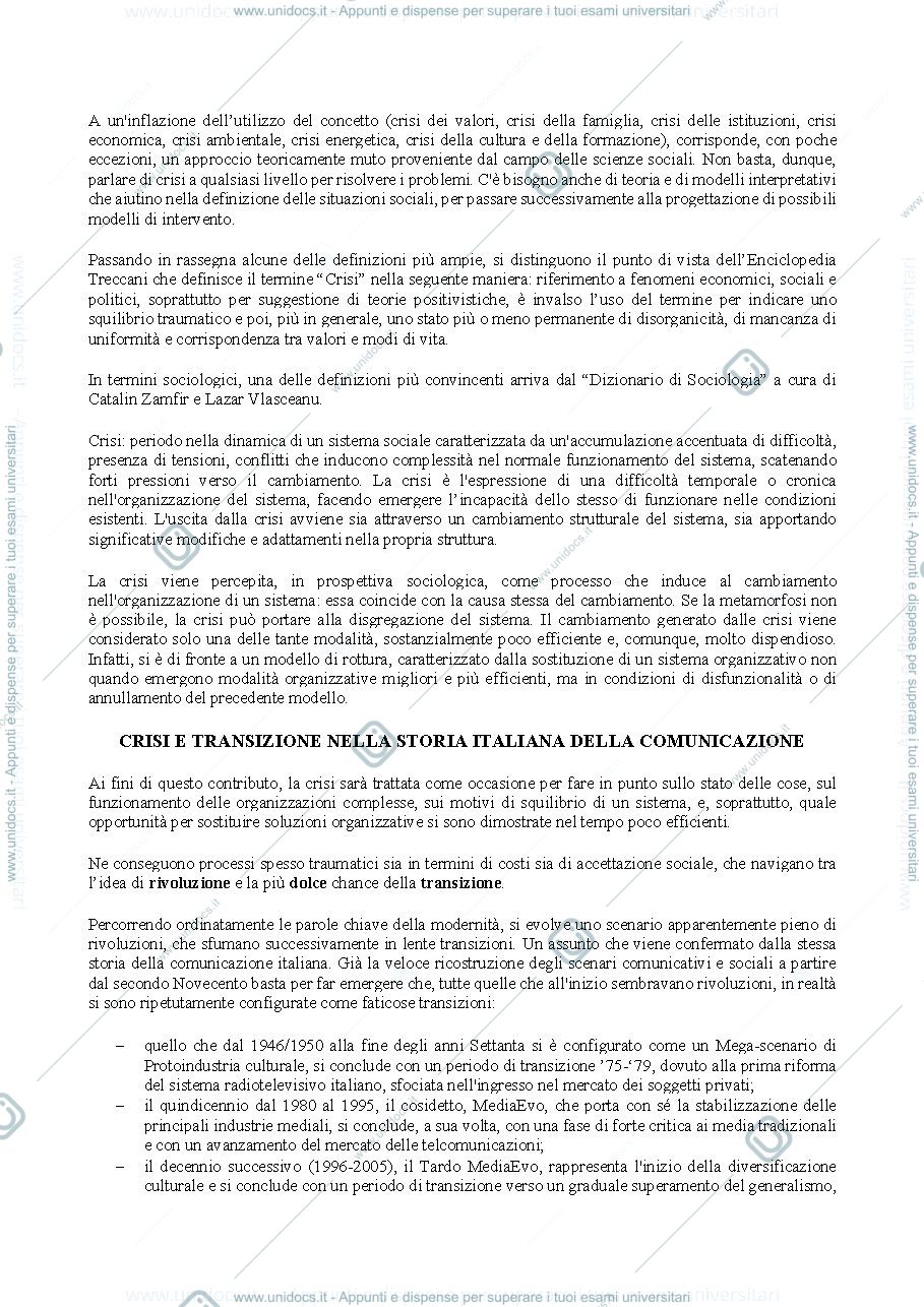 Anteprima pagina 2 — LA CRISI DELLA TV. LA TV DELLA CRISI