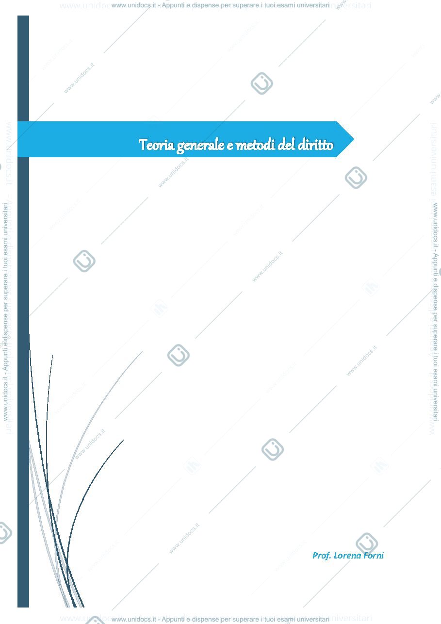 Anteprima pagina 1 — teoria e metodi generali del diritto