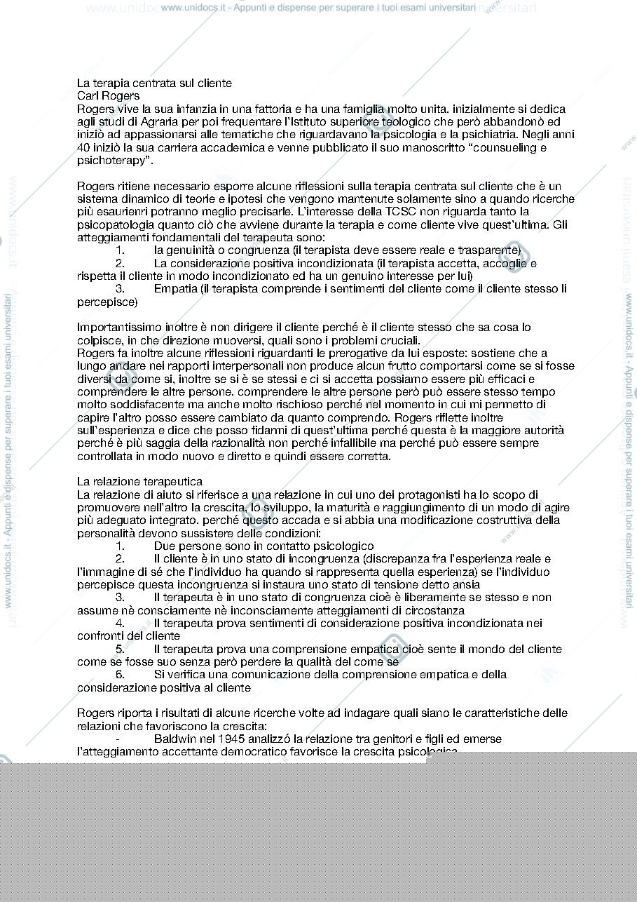 Anteprima pagina 1 — La terapia centrata sul cliente (carl rogers)