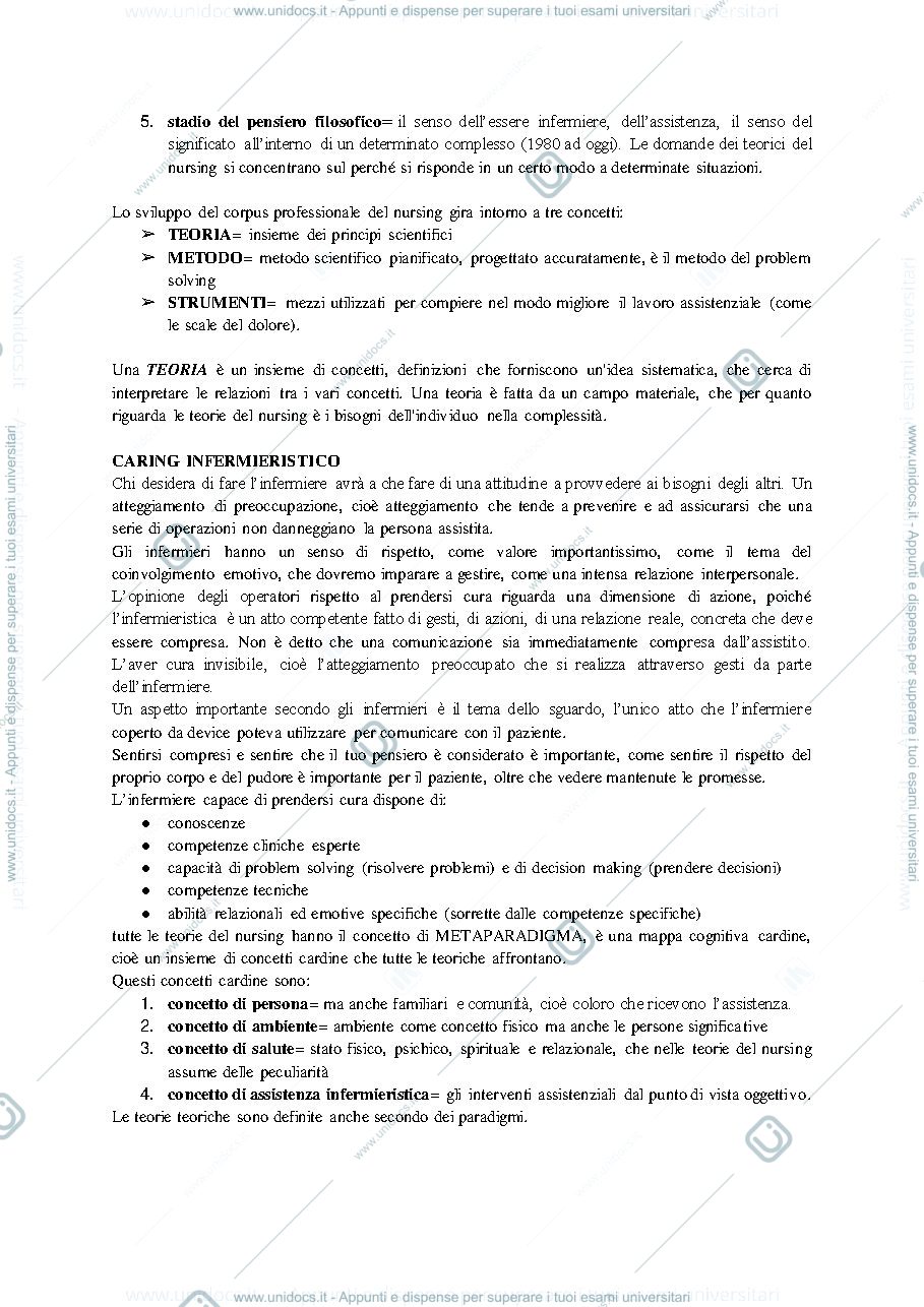 Anteprima pagina 2 — TEORIE DEL NURSING APPUNTI