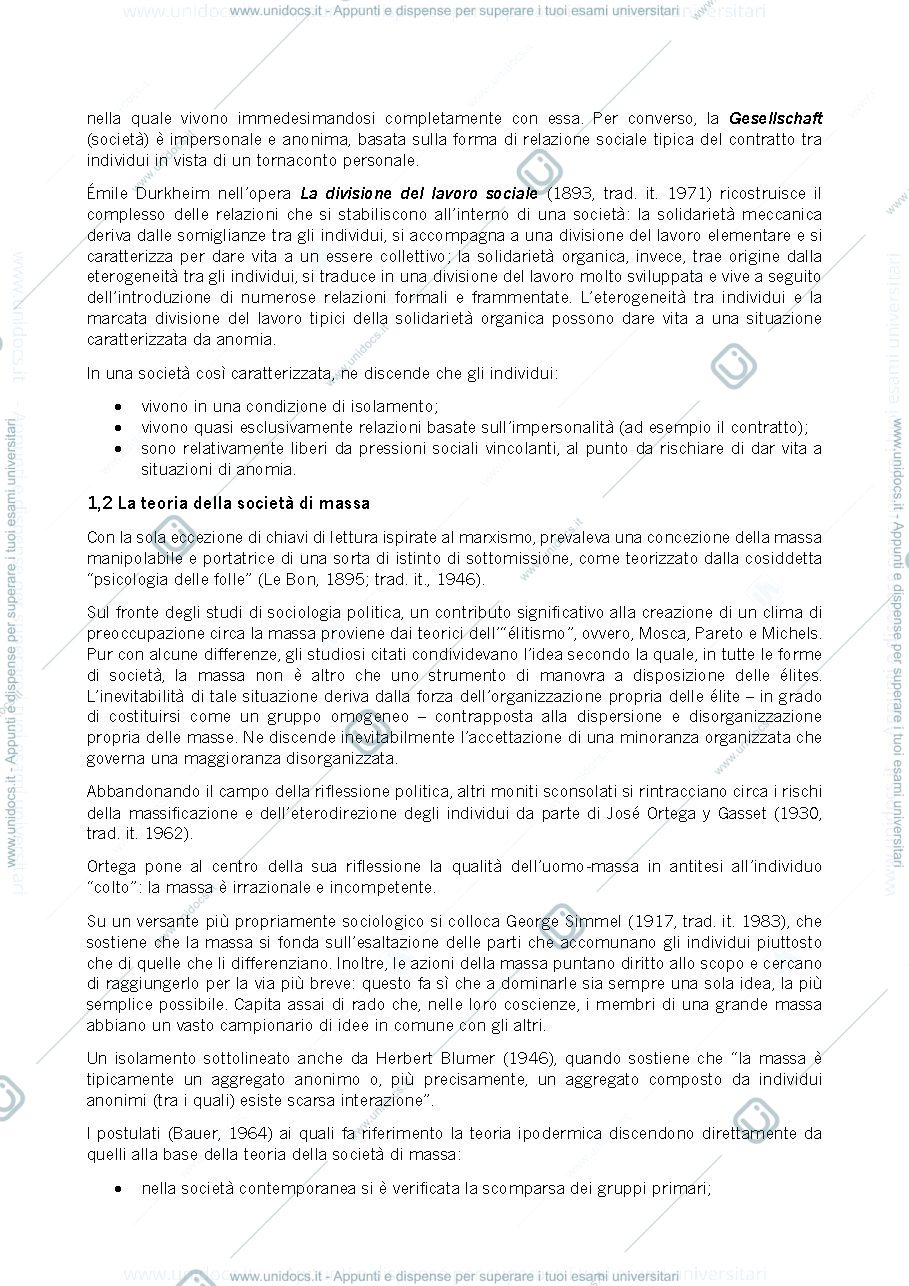 Anteprima pagina 2 — LE TEORIE DELLE COMUNICAZIONI DI MASSA