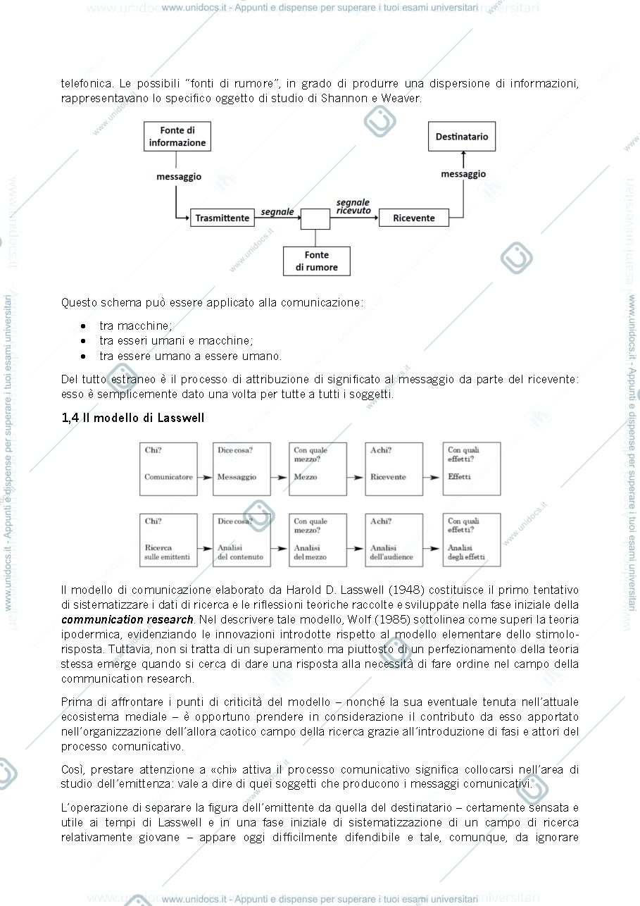 Anteprima pagina 4 — LE TEORIE DELLE COMUNICAZIONI DI MASSA