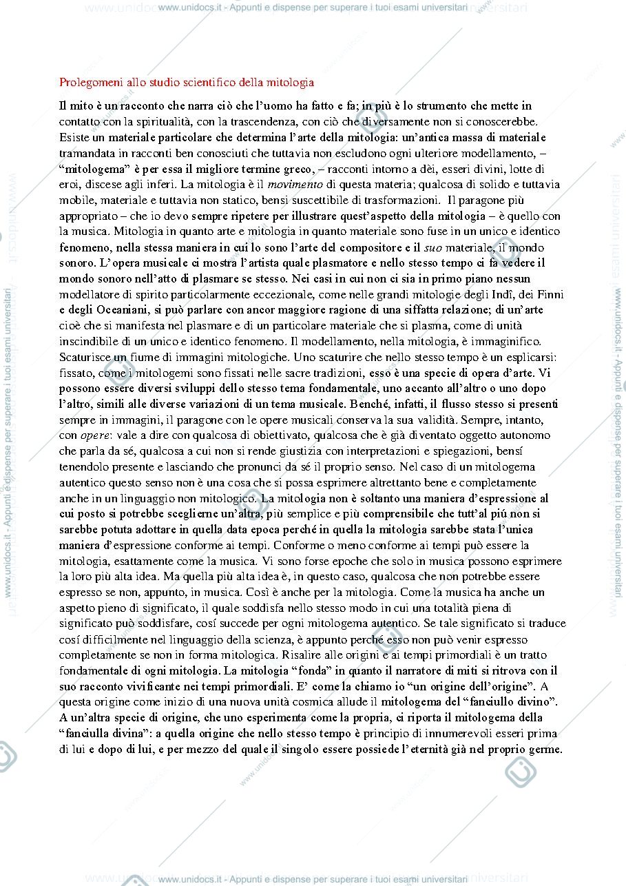 Anteprima pagina 1 — Prolegomeni allo Studio scientifico della Mitologia
