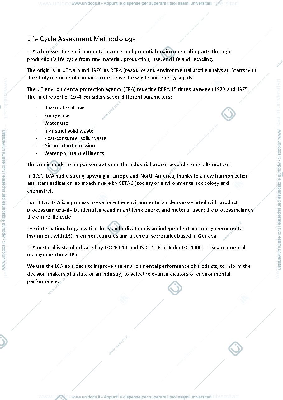 Anteprima pagina 1 — Life cycle assesment methodology