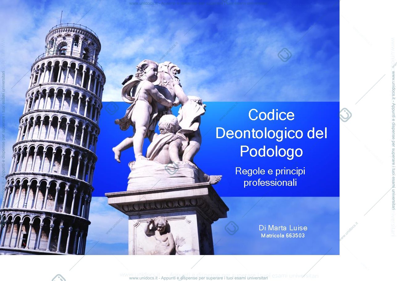 Anteprima pagina 1 — codice deontologico podologi