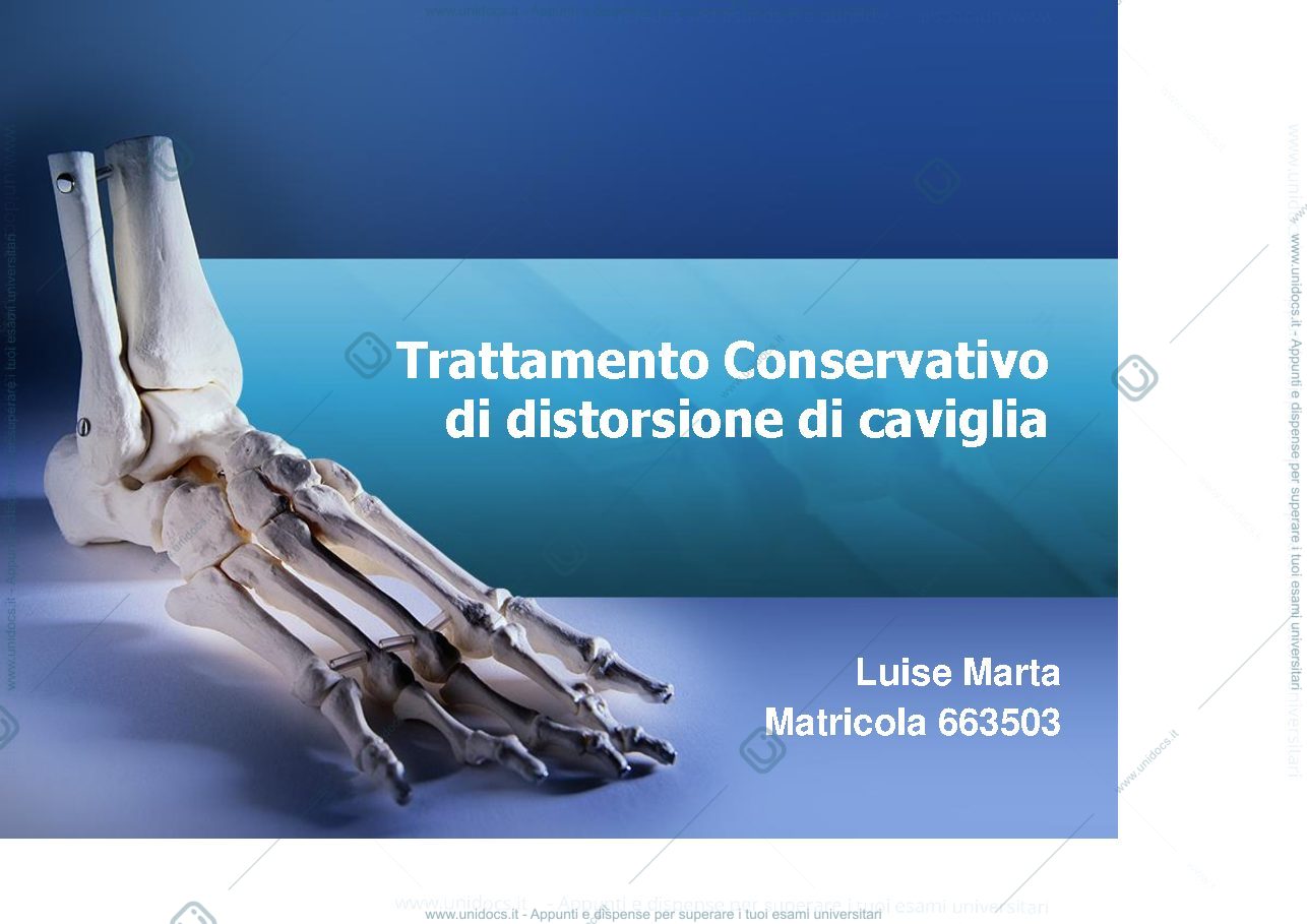 Anteprima pagina 1 — trattamento distorsivo di caviglia