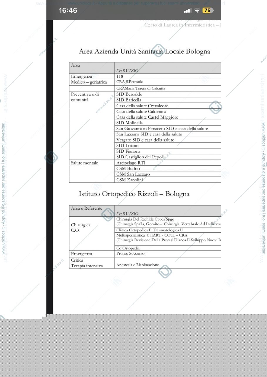 Anteprima pagina 1 — Sedi tirocinio Bologna 1