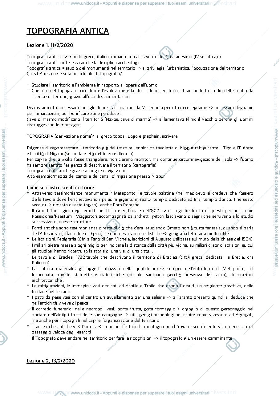 Anteprima pagina 1 — Topografia antica 