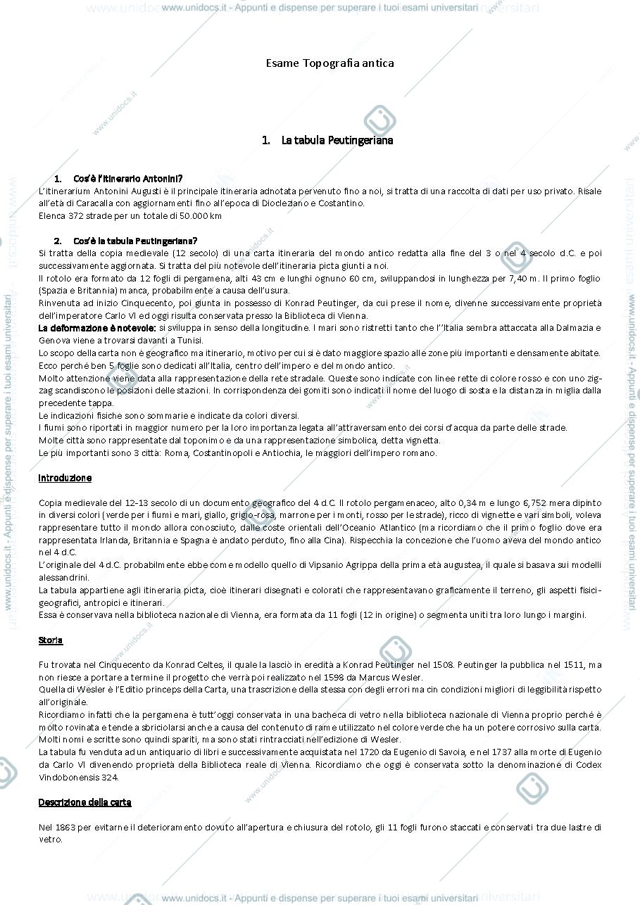 Anteprima pagina 1 — Riassunti Topografia Antica