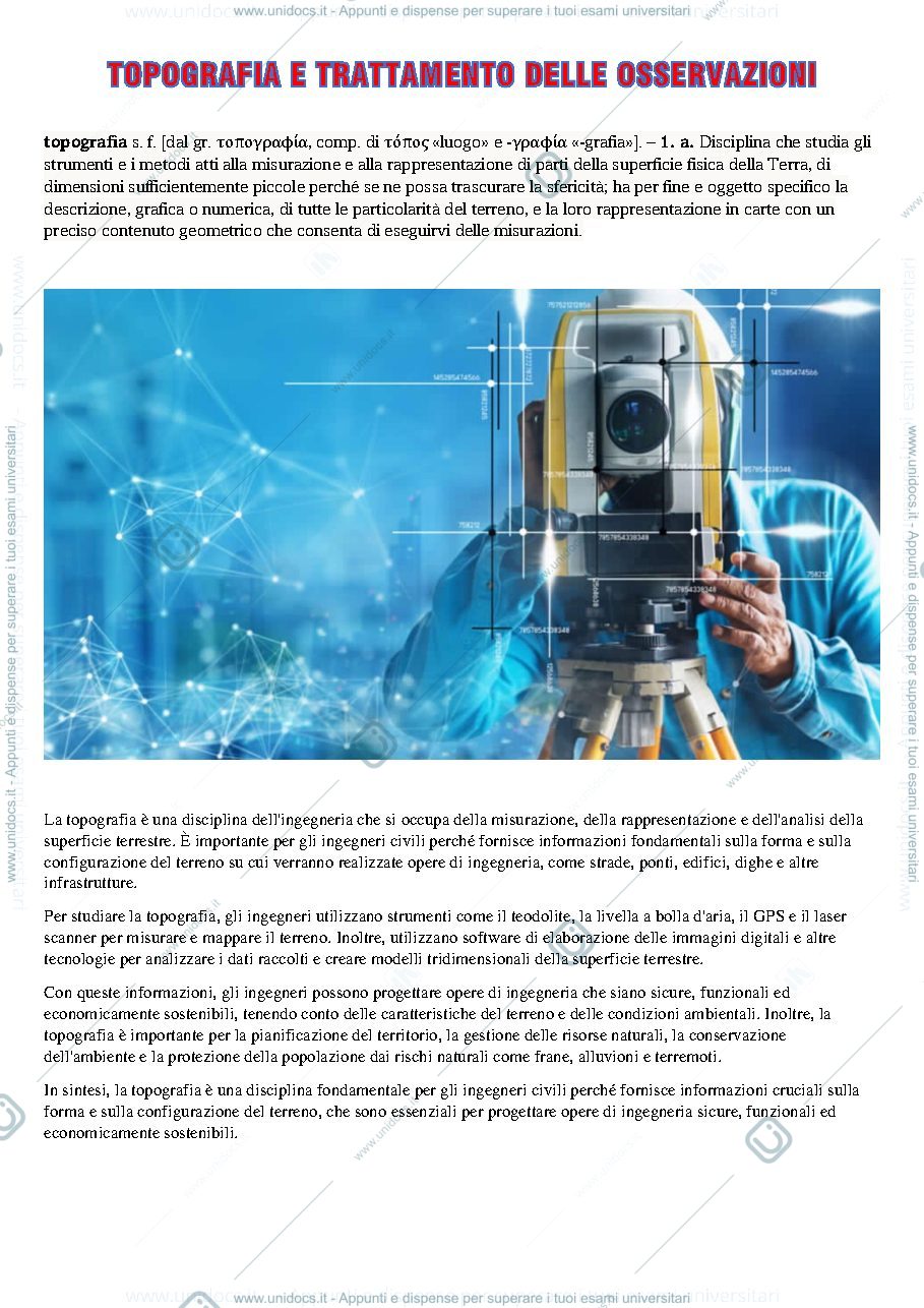 Anteprima pagina 1 — Appunti Topografia
