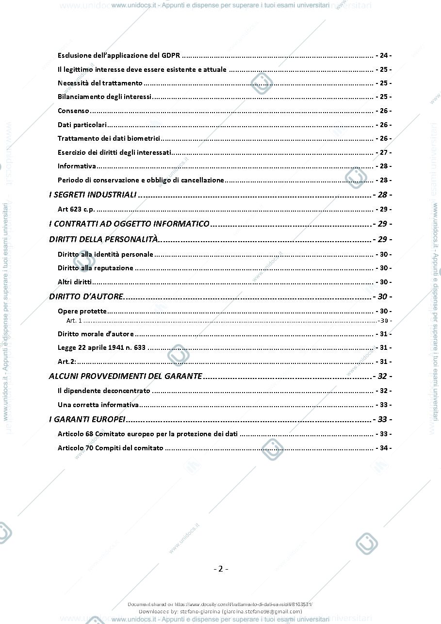 Anteprima pagina 3 — Appunti corso Trattamento dei dati sensibili
