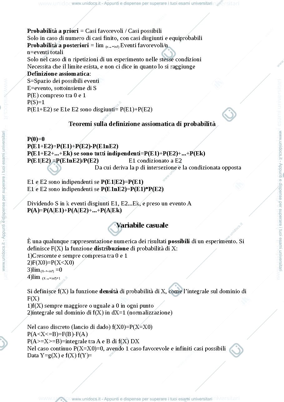 Anteprima pagina 1 — Riassunto del corso di Trattamento delle osservazioni