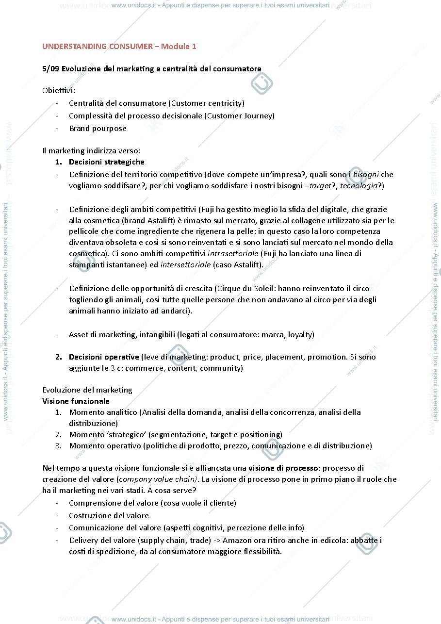 Anteprima pagina 1 — Understanding Consumer - Module 1
