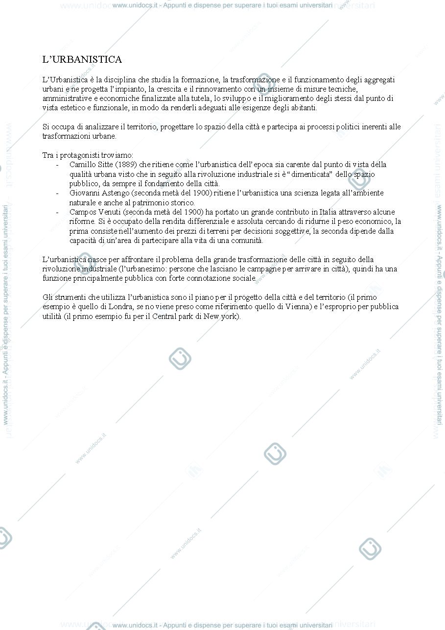 Anteprima pagina 1 — Appunti urbanistica