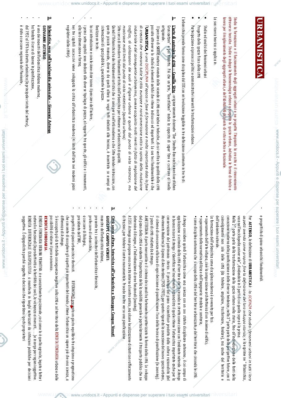 Anteprima pagina 1 — appunti delle lezioni di urbanistica
