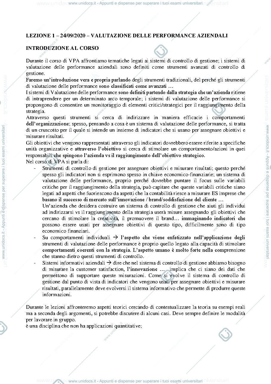 Anteprima pagina 1 — 1 parte appunti VPA