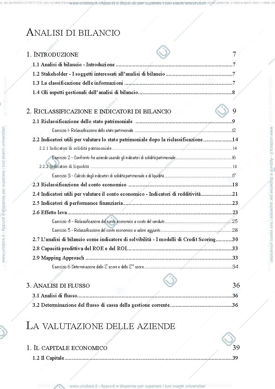 Anteprima pagina 3 — valutazione d'azienda