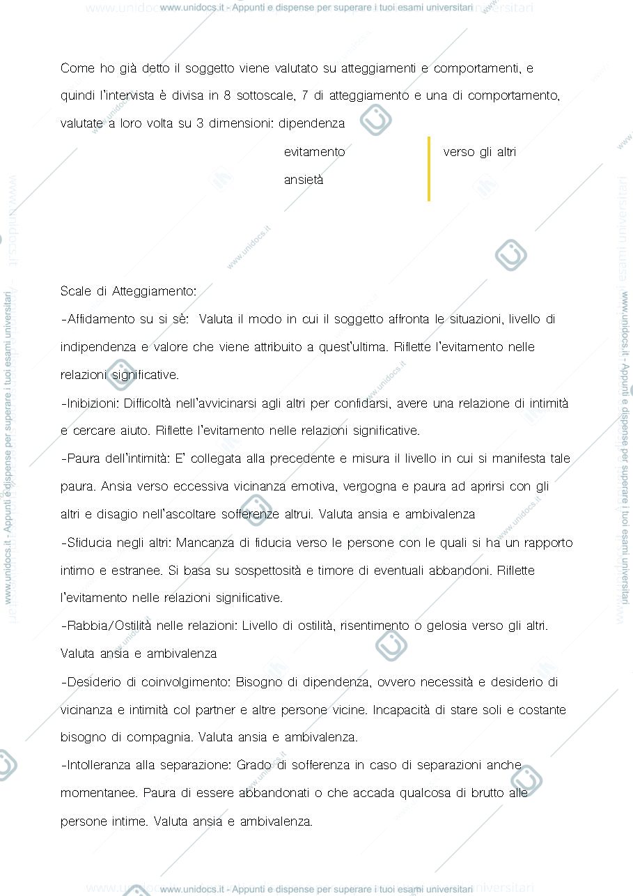 Anteprima pagina 3 — Riassunto "La Valutazione dell'Attaccamento Adulto"