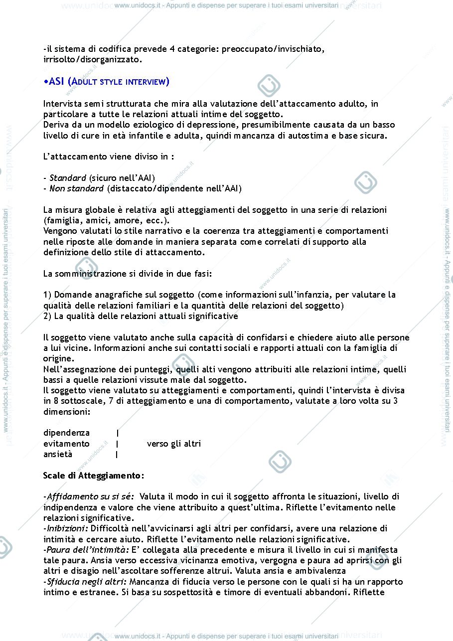 Anteprima pagina 3 — Riassunto "La Valutazione dell'Attaccamento Adulto"