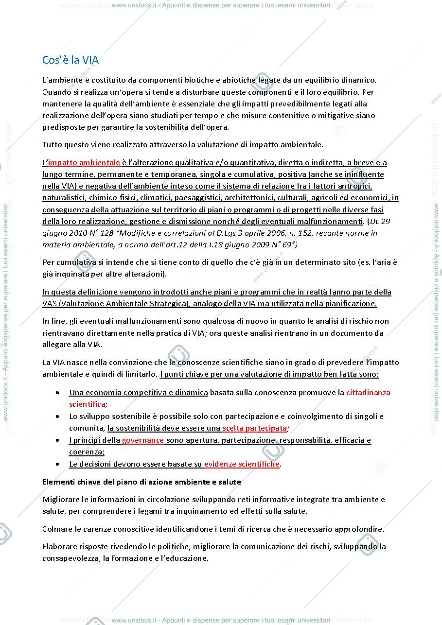 Anteprima pagina 3 — Valutazione di impatto ambientale, riassunti corso