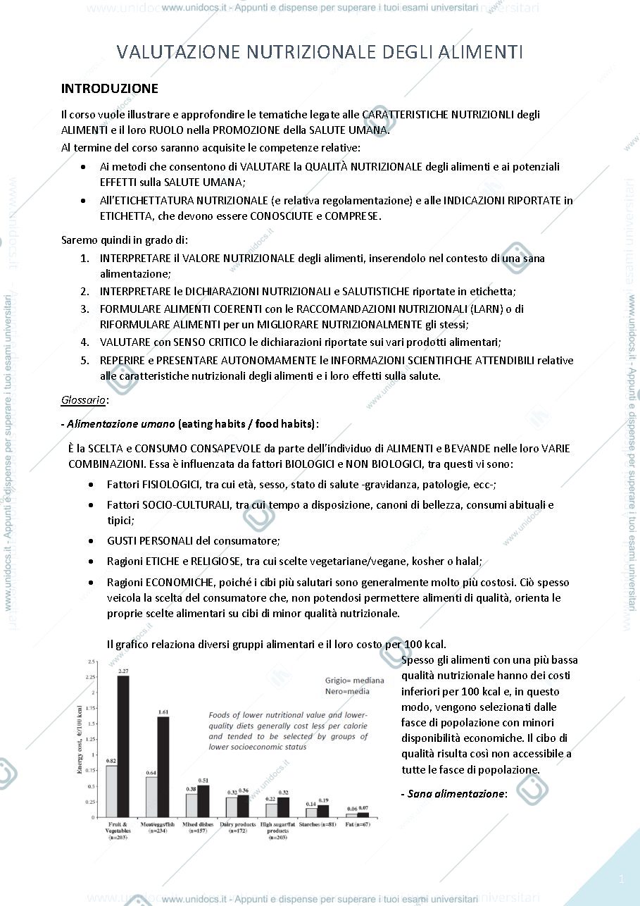 Anteprima pagina 1 — Nutrizione umana