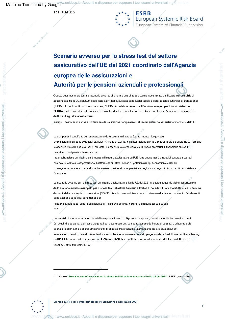 Anteprima pagina 1 — stress test scenario TRADOTTO
