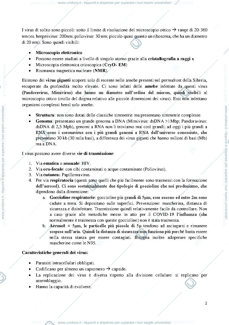 Anteprima pagina 2 — Appunti di Virologia molecolare
