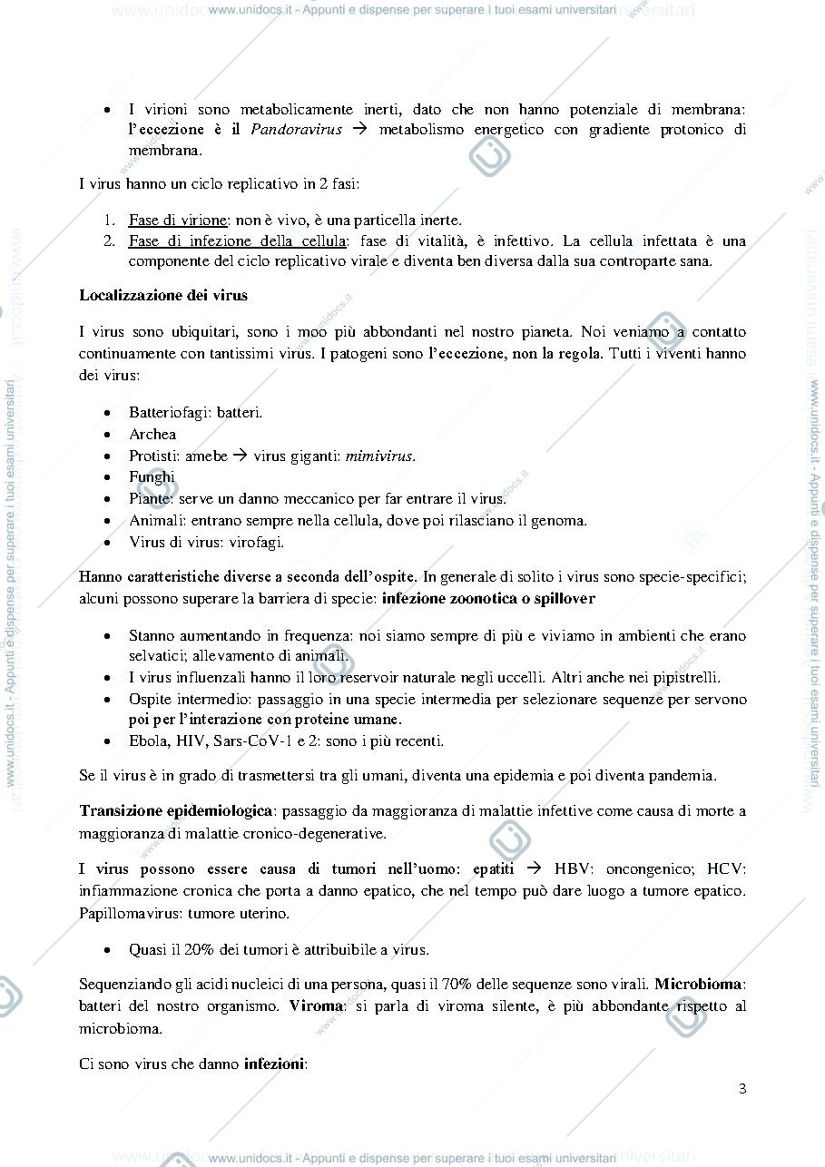 Anteprima pagina 3 — Appunti di Virologia molecolare