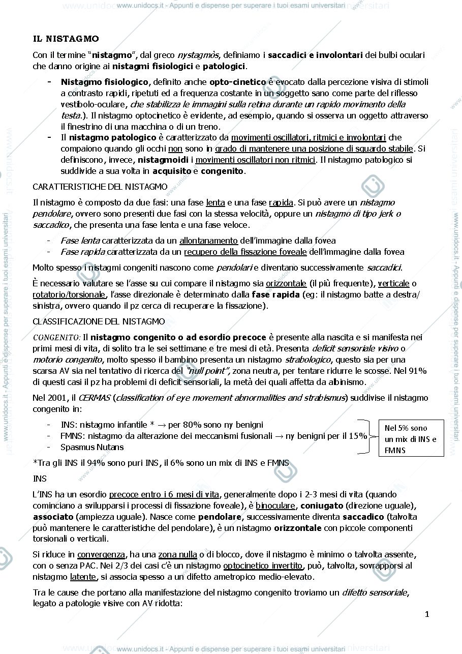 Anteprima pagina 1 — Nistagmo