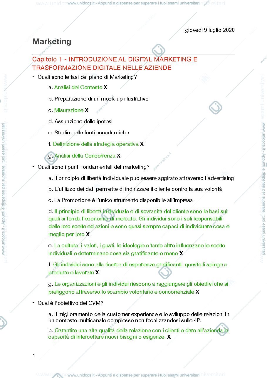 Anteprima pagina 1 — Domande e risposte digital marketing