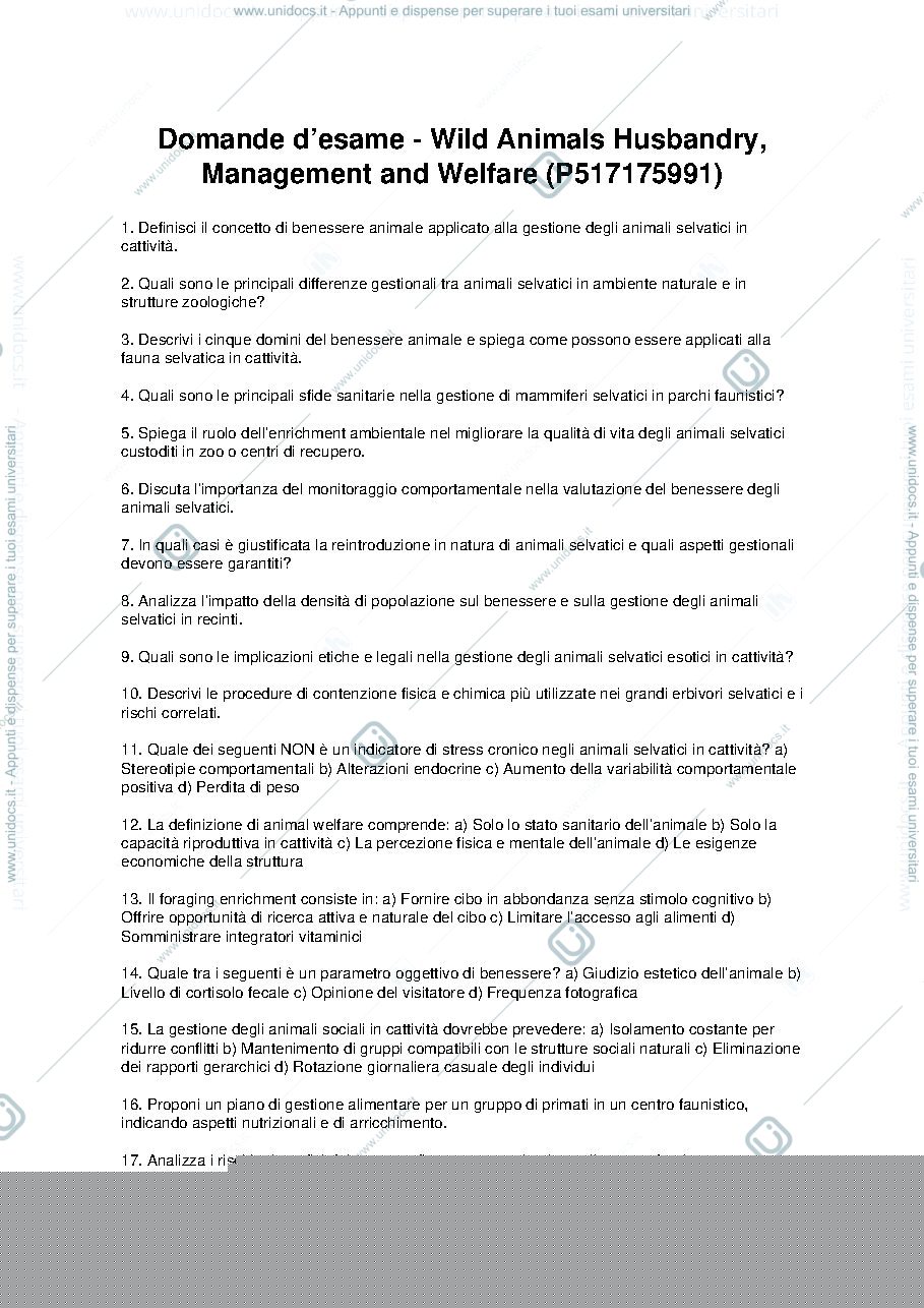 Anteprima pagina 1 — domande per esame