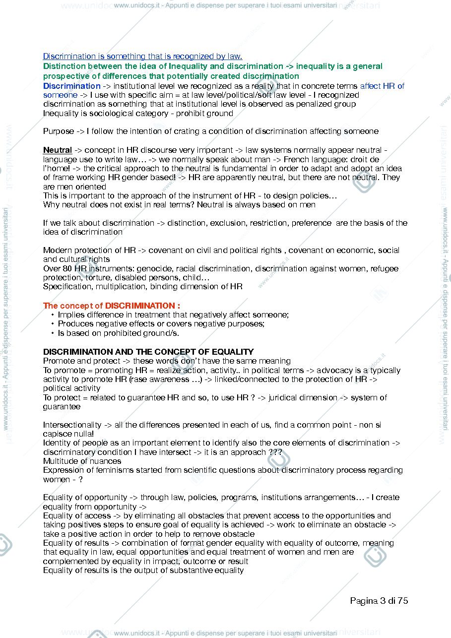 Anteprima pagina 3 — women's human rights - appunti 