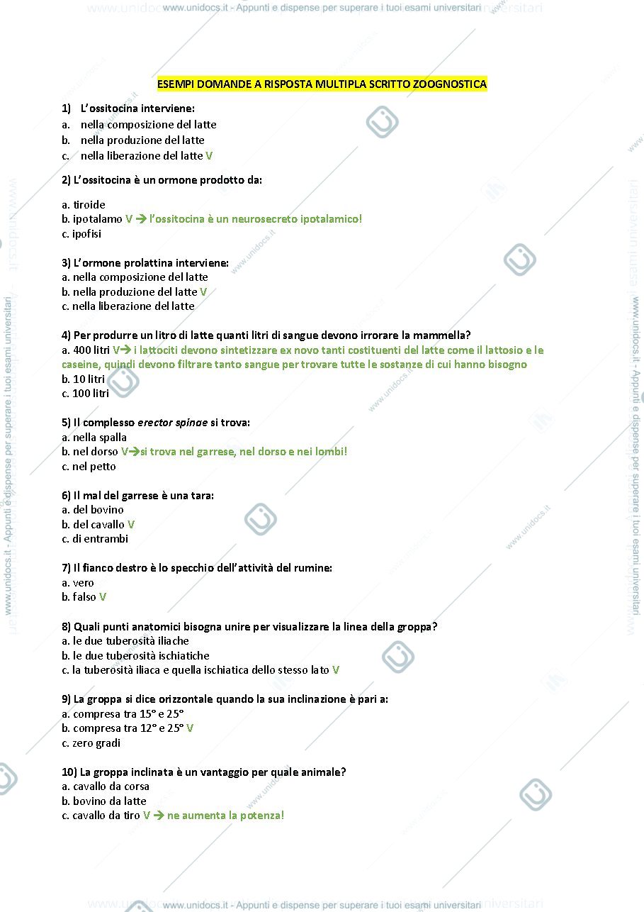 Anteprima pagina 1 — esempi domande risp multipla