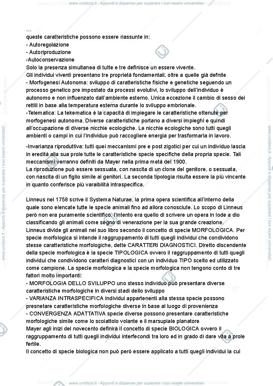 Anteprima pagina 2 — Zoologia appunti riassunti