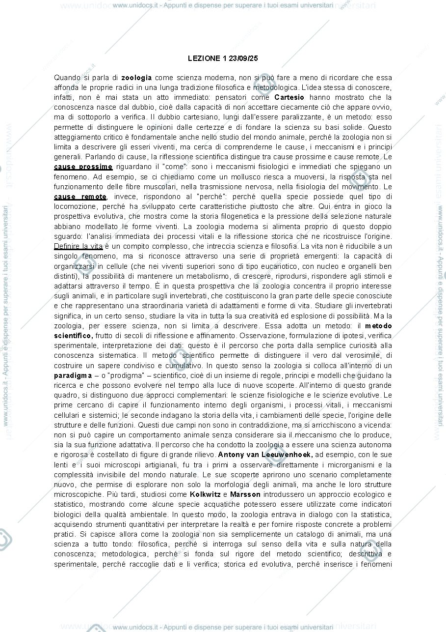 Anteprima pagina 1 — Zoologia