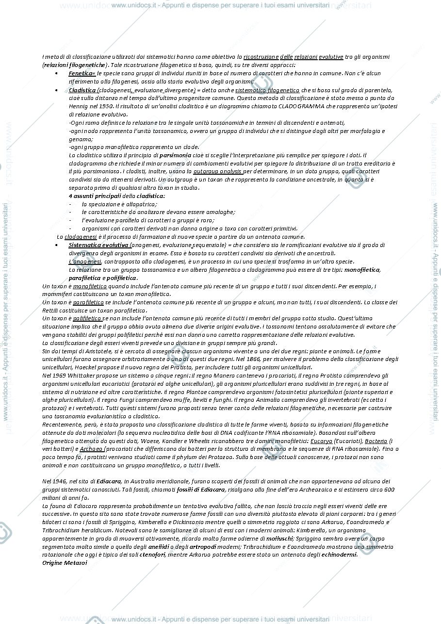 Anteprima pagina 2 — Appunti di zoologia