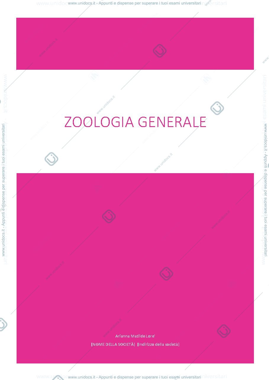 Anteprima pagina 1 — Zoologia generale
