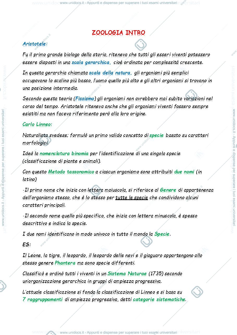 Anteprima pagina 1 — Zoologia generale
